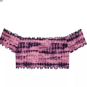 NWT VS Pink Smocked Bikini Top